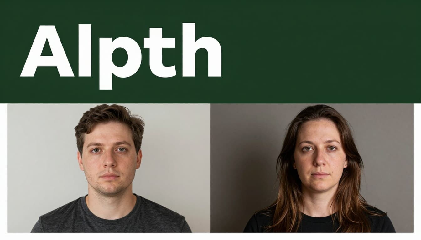Branded editorial image featuring a dark-green header band with 'AI Depth' headline and a split-view below: left side shows a flat portrait photo, right side displays the same photo enhanced with realistic depth and shadows.