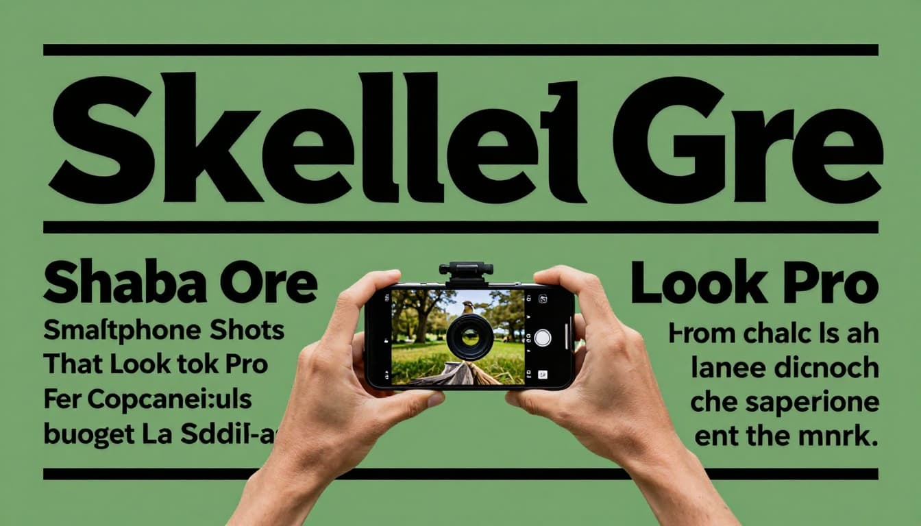 One person holding a smartphone with clip-on telephoto lens aimed at a distant bird in a park, captured in realistic photo style with natural daylight and close-up composition on the hand and phone.